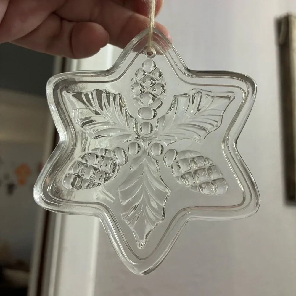 Pair of Vintage Crystal Christmas Ornaments